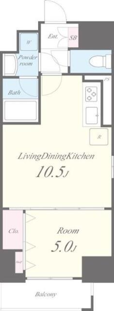 VALENTIA麻布(1LDK/8階)の間取り写真
