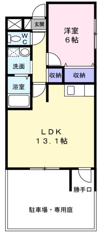 フレシールメゾン(1LDK/1階)の間取り写真
