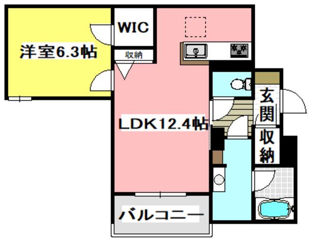 メゾンオリーブIII(1LDK/1階)の間取り写真