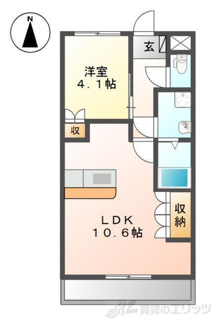 エトワール新在家(1LDK/5階)の間取り写真