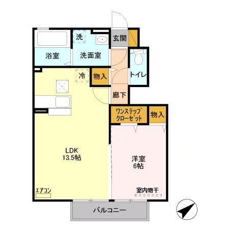 アネシス(1LDK/1階)の間取り写真