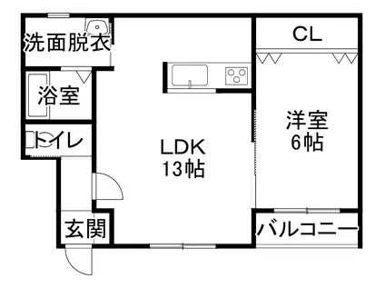 CORCOBADO(1LDK/1階)の間取り写真