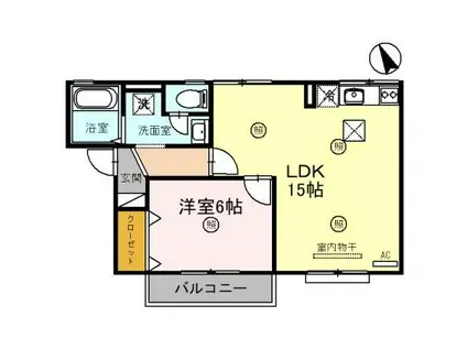 サルドセジュール(1LDK/1階)の間取り写真