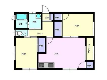 リッチオーク五番館(2LDK/2階)の間取り写真