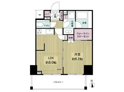 アデニウム東日本橋(1LDK/11階)の間取り写真