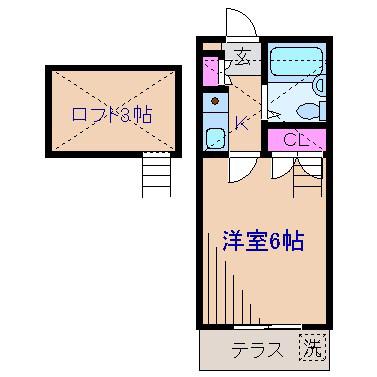 芙蓉ハイツ(1K/1階)の間取り写真