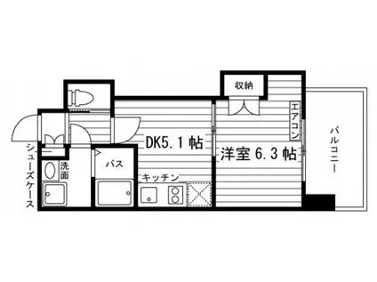GRAND ETERNA岡山II(1DK/9階)の間取り写真
