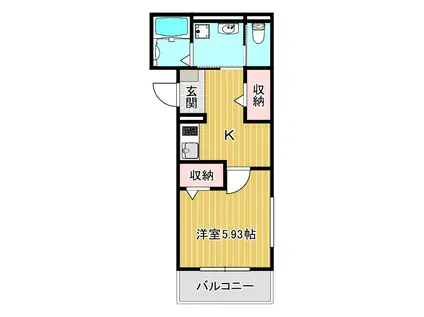 オーパス北在家(1K/1階)の間取り写真