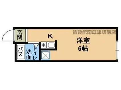 COLORS南草津(ワンルーム/1階)の間取り写真