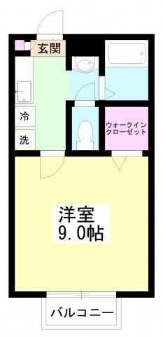 パラディス(1K/1階)の間取り写真