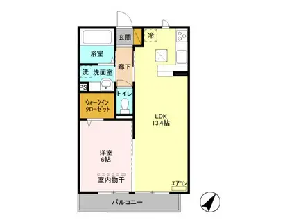 本郷の杜マルン(1LDK/1階)の間取り写真