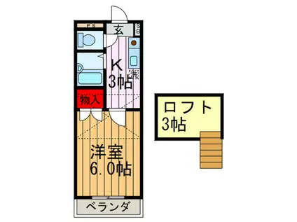 プレアール船橋(1K/3階)の間取り写真