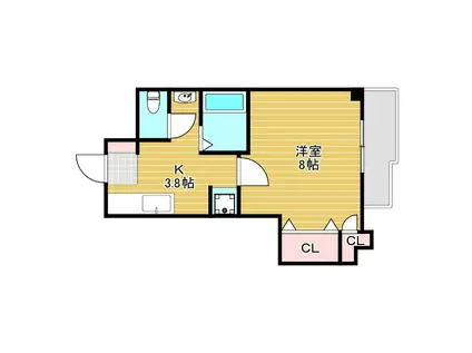 冨士スカイマンション(1K/7階)の間取り写真