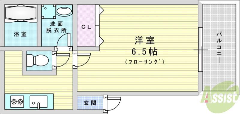 シナジーコート十三東(1K/3階)の間取り写真