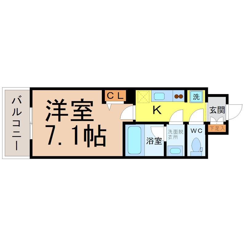 LA DOUCEUR山王(1K/9階)の間取り写真