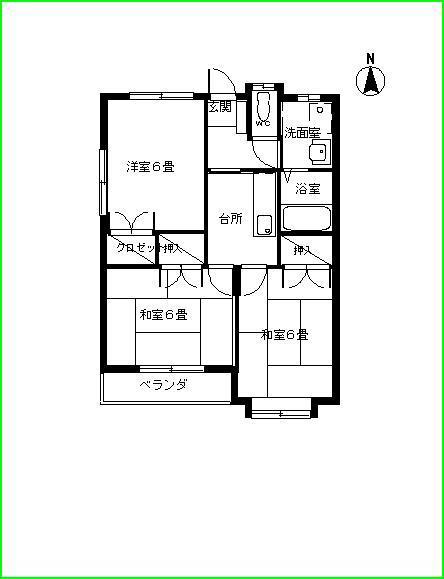 コーポHASHIMOTO I(3DK/2階)の間取り写真