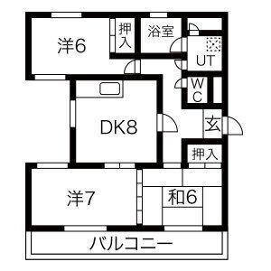 明和ビル(3DK/2階)の間取り写真