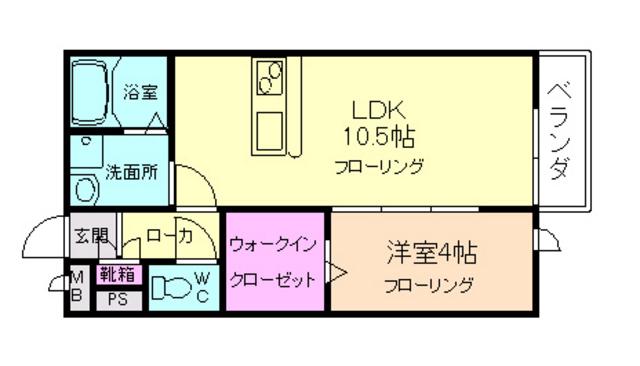 ブランミュール(1LDK/1階)の間取り写真