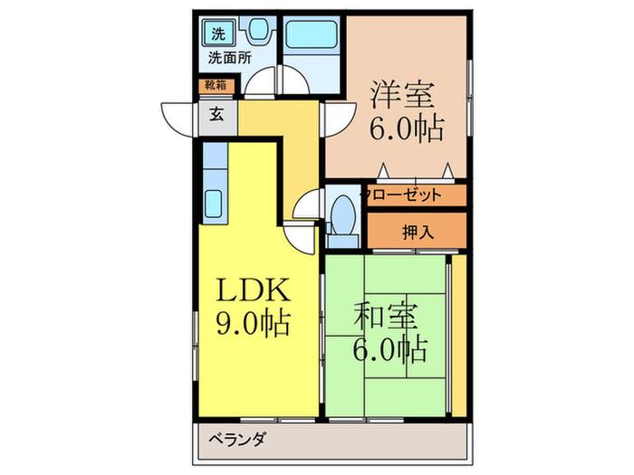 メモアールYAMADA(2LDK/1階)の間取り写真