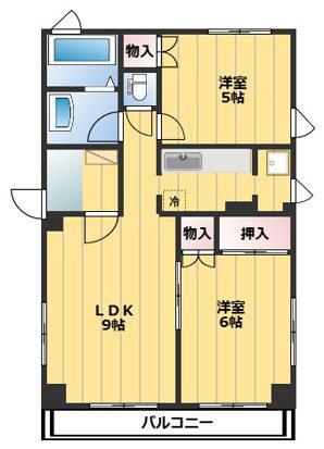 アメニティープラザ壱番館(2LDK/3階)の間取り写真