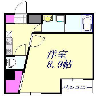ルフレ桜(1K/4階)の間取り写真