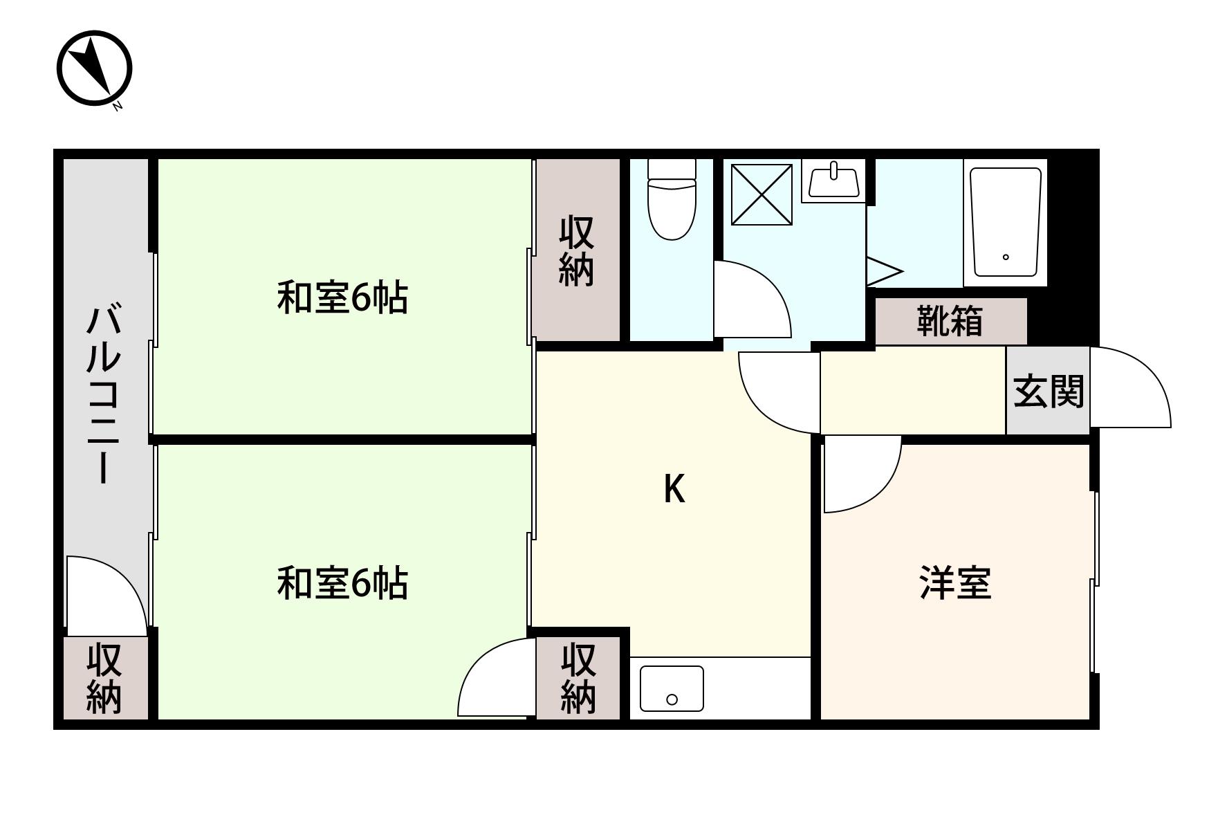 アシスト第6金沢マンション(3K/1階)の間取り写真