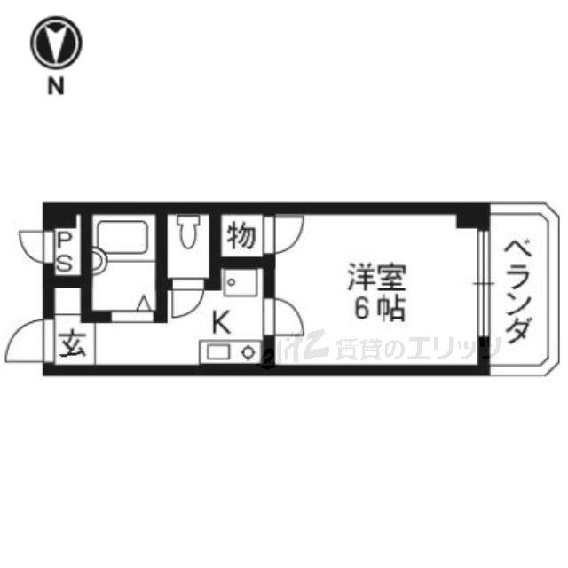 コンフォール高槻(1K/4階)の間取り写真