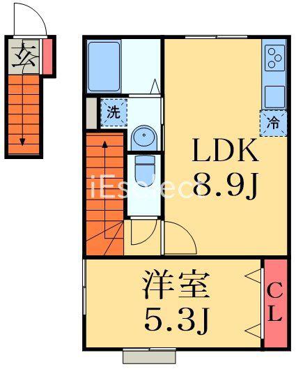 ナリトモ赤井A(1LDK/2階)の間取り写真
