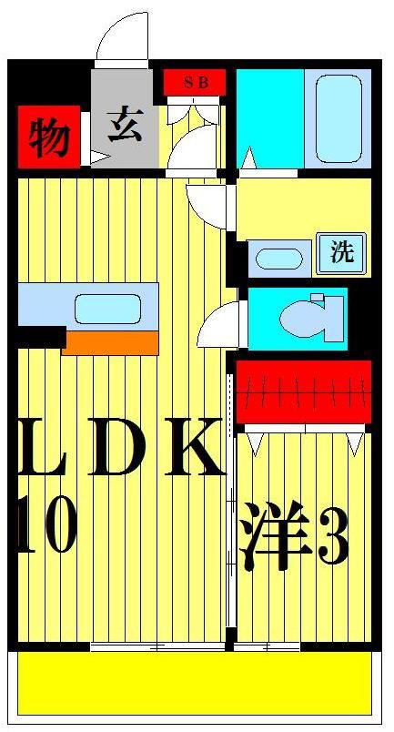 プワールおおたかの森II(1LDK/1階)の間取り写真