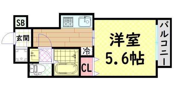 VERDE EBISU(1K/4階)の間取り写真