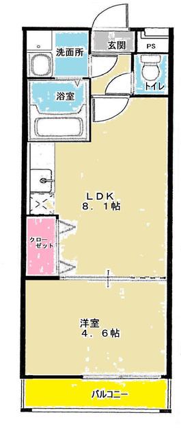 フジパレス堺大浜III番館(1LDK/1階)の間取り写真
