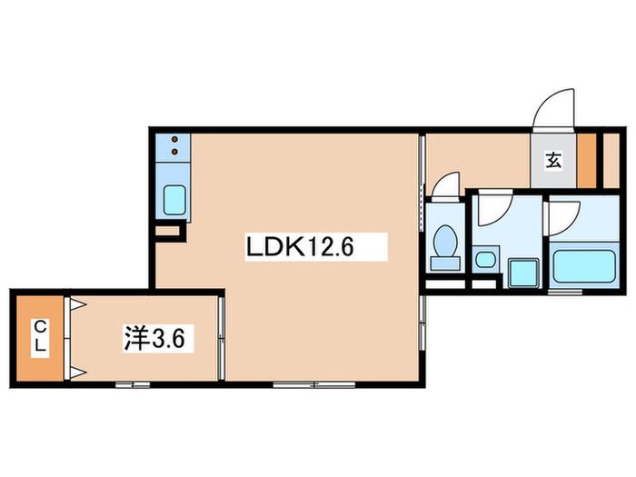 クレール(1LDK/3階)の間取り写真