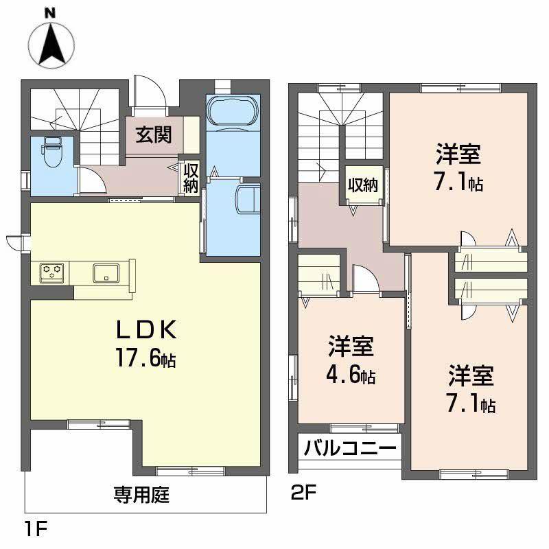 サウス・ヴィエントA棟(3LDK/1階)の間取り写真