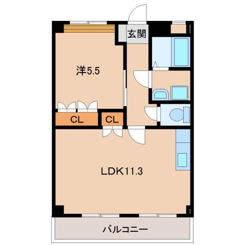 ルーラルヒルズ(1LDK/2階)の間取り写真