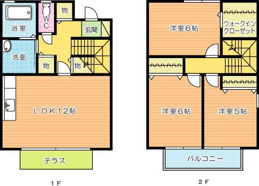 プレミールメゾンB棟(3LDK/2階)の間取り写真