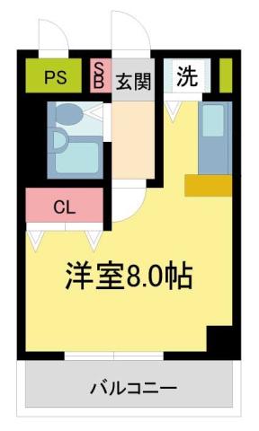 フォルム芦屋アヴァンセ(ワンルーム/2階)の間取り写真