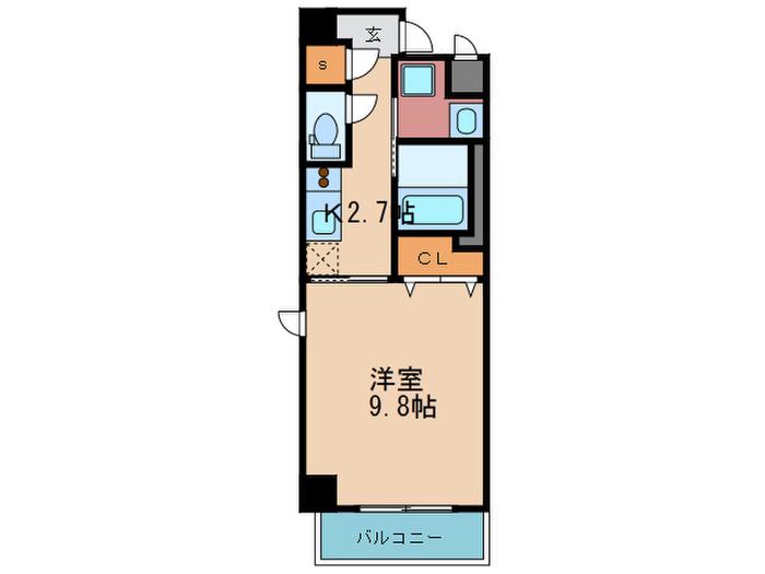 DCOURT東梅田(1K/7階)の間取り写真