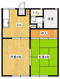 パナハイツ片山(2DK/1階)の間取り写真