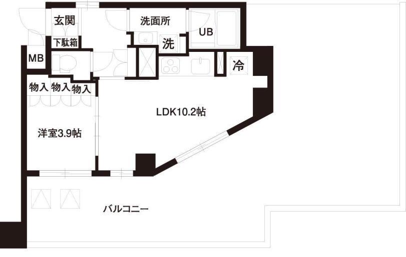 レジディア白金高輪(1LDK/4階)の間取り写真