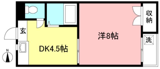 エクシード狛江(1DK/2階)の間取り写真
