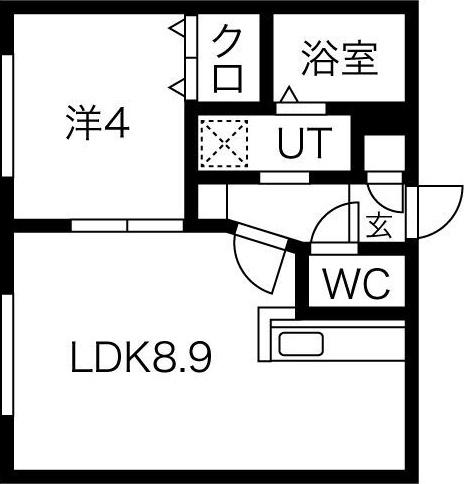 フォレスタ琴似(1LDK/2階)の間取り写真