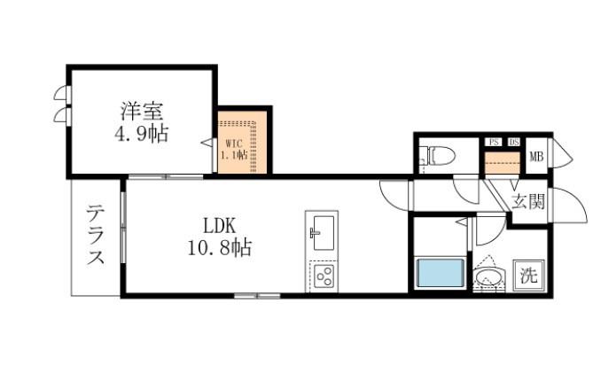 HEBEL MAISON VERVEINEヘーベルメゾン ヴェルヴェ(1LDK/4階)の間取り写真