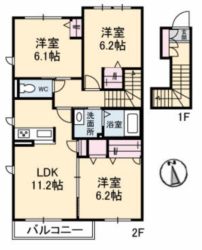 リラフォートF(3LDK/2階)の間取り写真