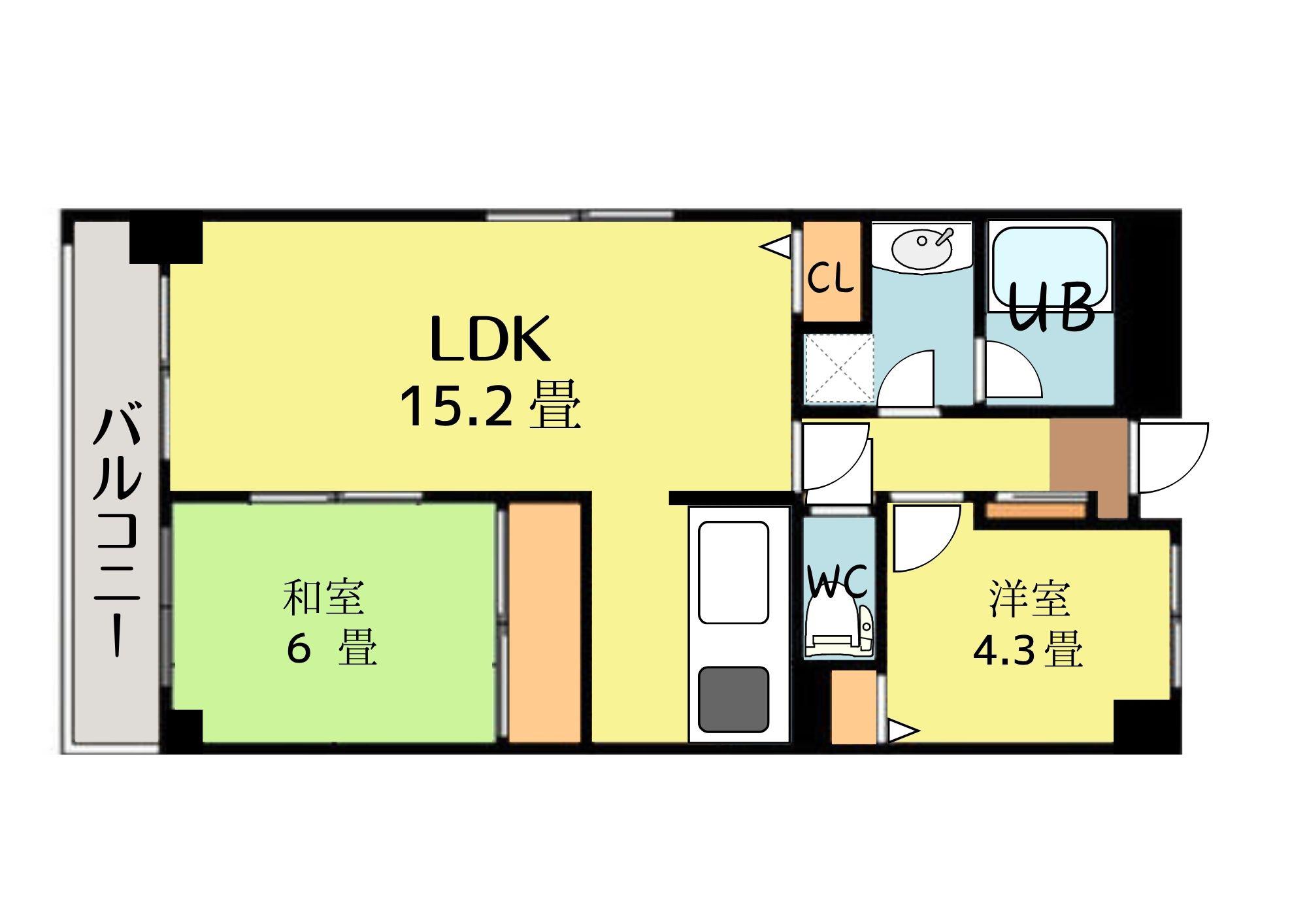 ガーネットヒルズ広瀬町(2LDK/2階)の間取り写真