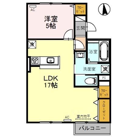 トリヴァンベール(1LDK/3階)の間取り写真