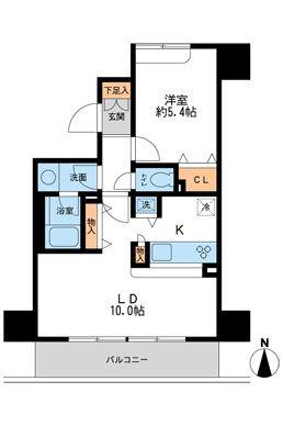 ウィルテラス千葉中央(1LDK/6階)の間取り写真