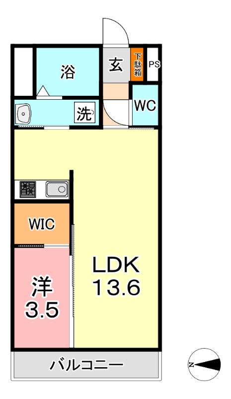 メゾン アルベロ(1LDK/3階)の間取り写真