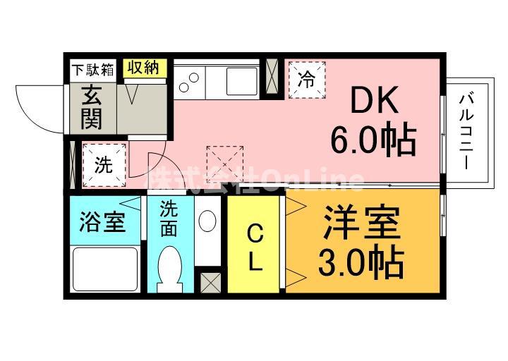 サンクレール志紀(1DK/1階)の間取り写真