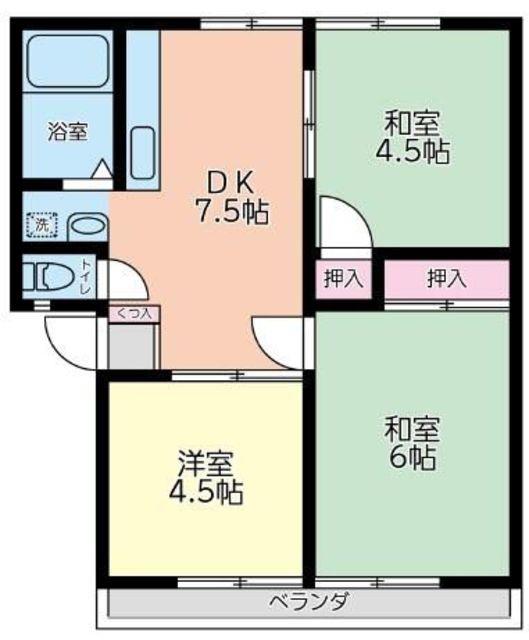 コーポ平澤(3DK/2階)の間取り写真