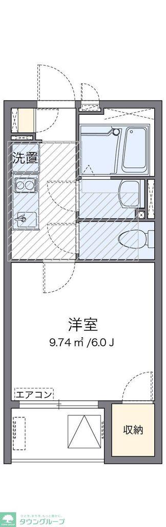 ミランダオカムラハイツ4(1K/3階)の間取り写真